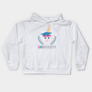 Unicorn University logo Kids Hoodie